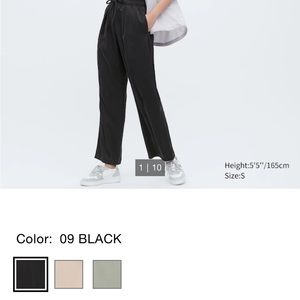 Uniqlo satin drape pant in charcoal (light black)